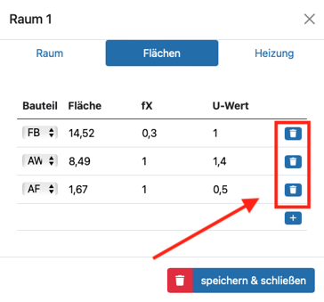 Fläche löschen